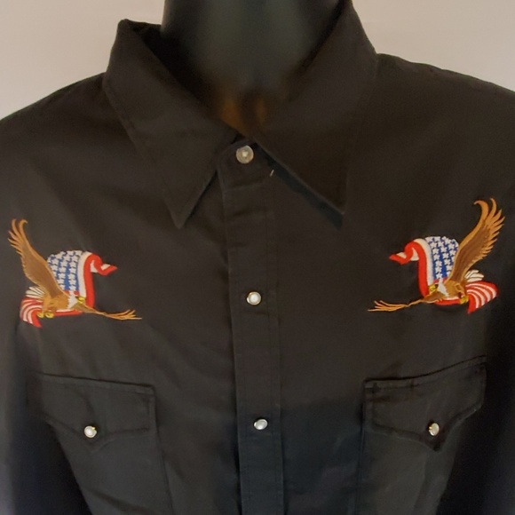 high noon Other - High Noon XXL Western Shirt  Flag Eagle pearl snap